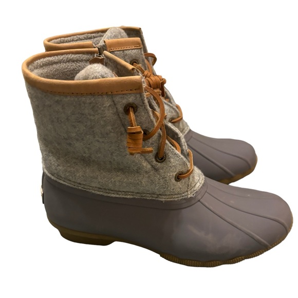Sperry Women’s Saltwater Quilted Gray Duck Booties - Picture 2 of 6